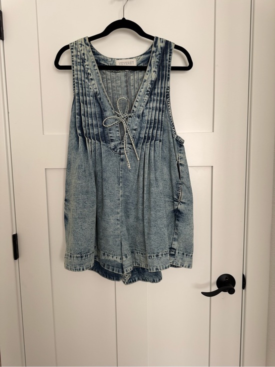 Vervet Pants - Vervet Light Blue Washed Denim Romper